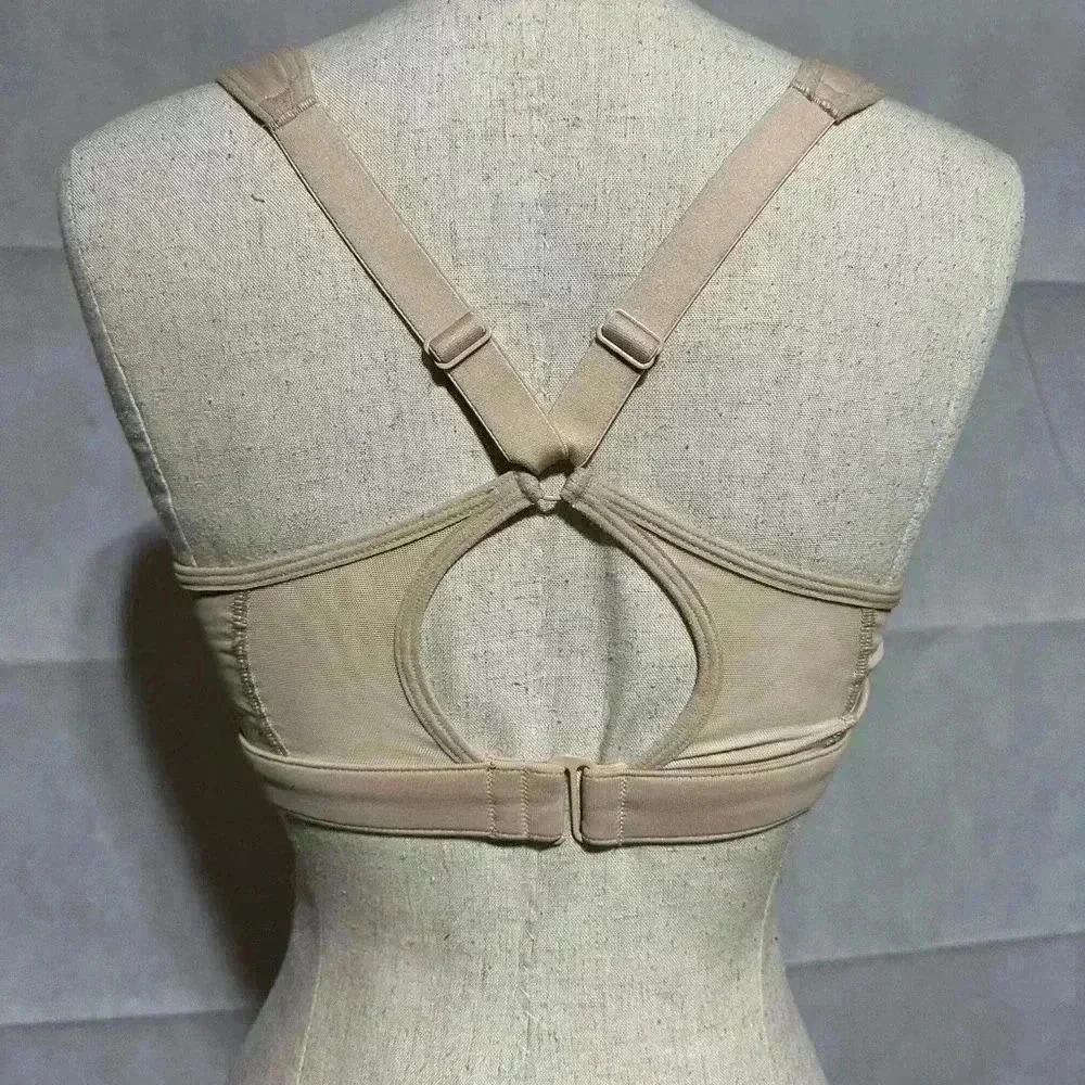 Athleta Sports Bra Glory 2.0 Racerback Nude Underwire Free Size 34D Padded NWOT